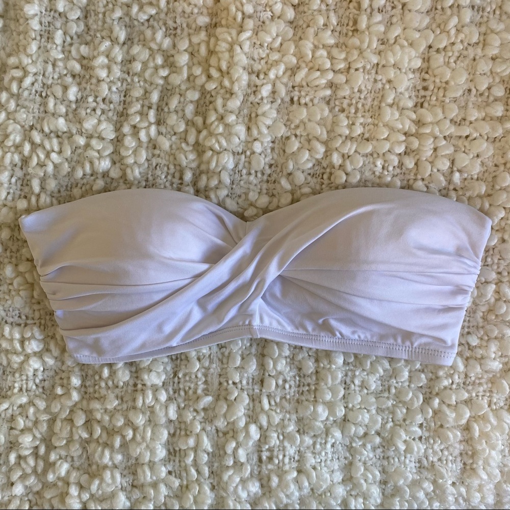 White strapless bikini top